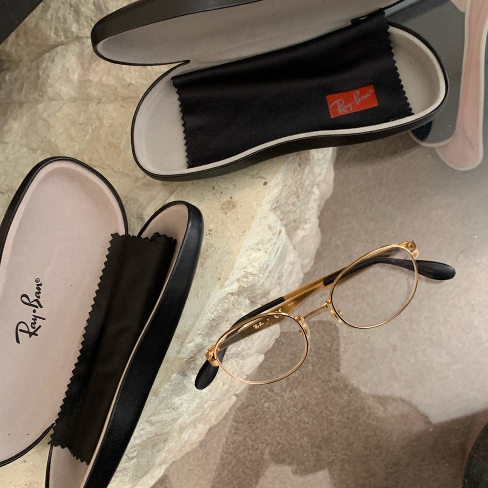 RayBan Gold Round Optic Glasses